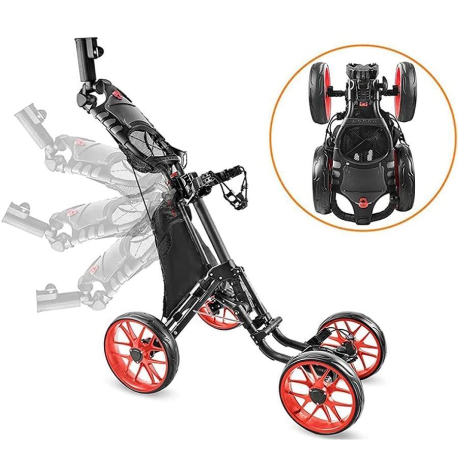 折りたたみ式電動ゴルフカート CT-2000-BA-R2 リモコン付き（レッド