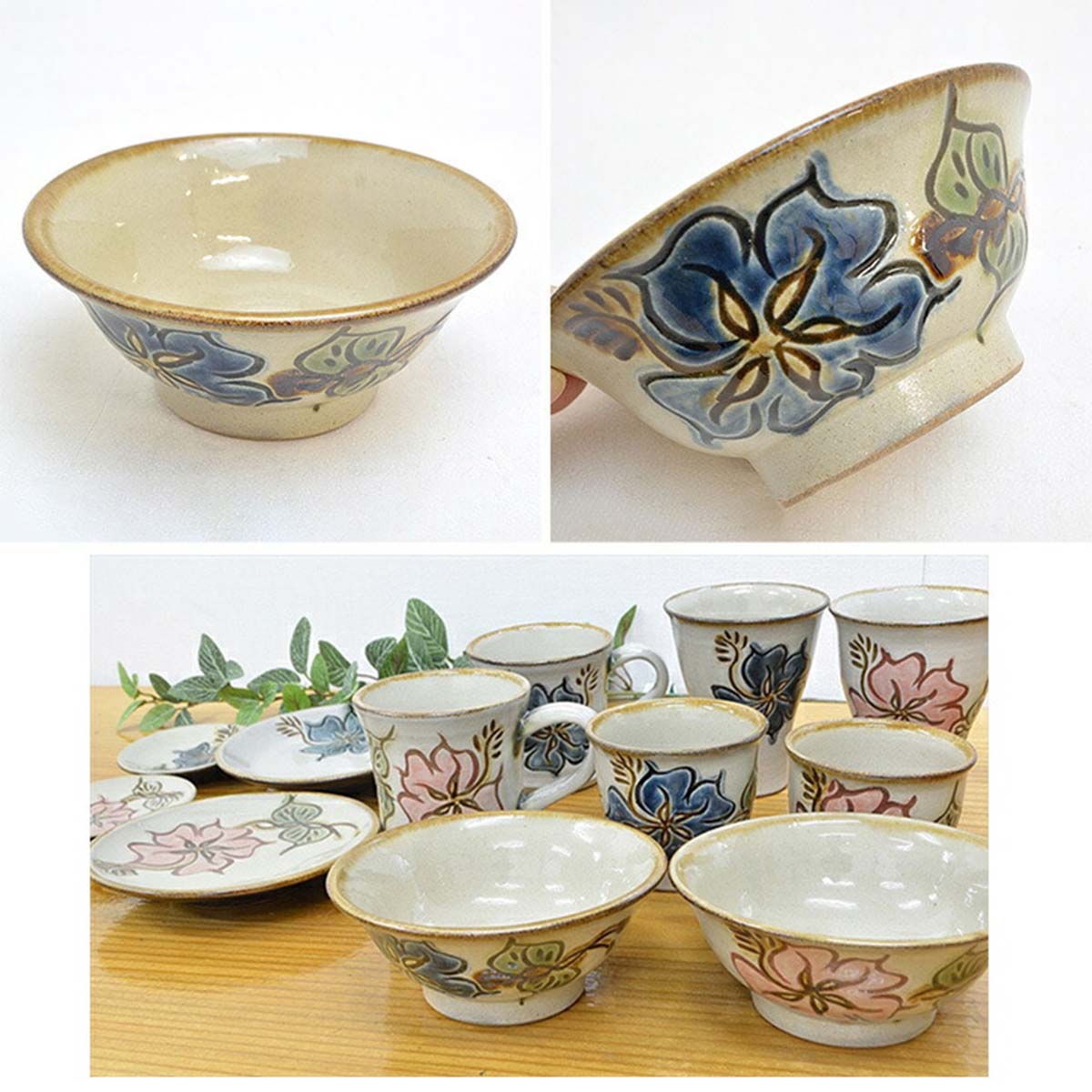 楽天市場】陶芸工房てぃーだ作 やちむん マカイ(茶碗) 青 赤 4寸 沖縄