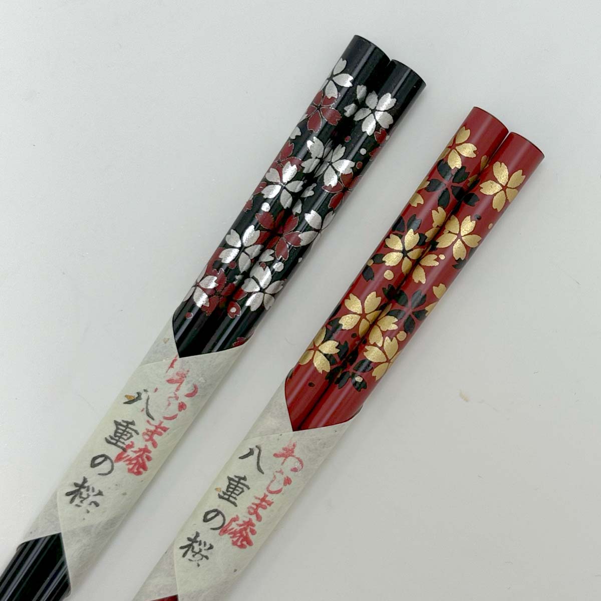 楽天市場】輪島うるし箸 岩多箸店 八重の桜 黒/赤/ペア 22.5cm/21cm 名