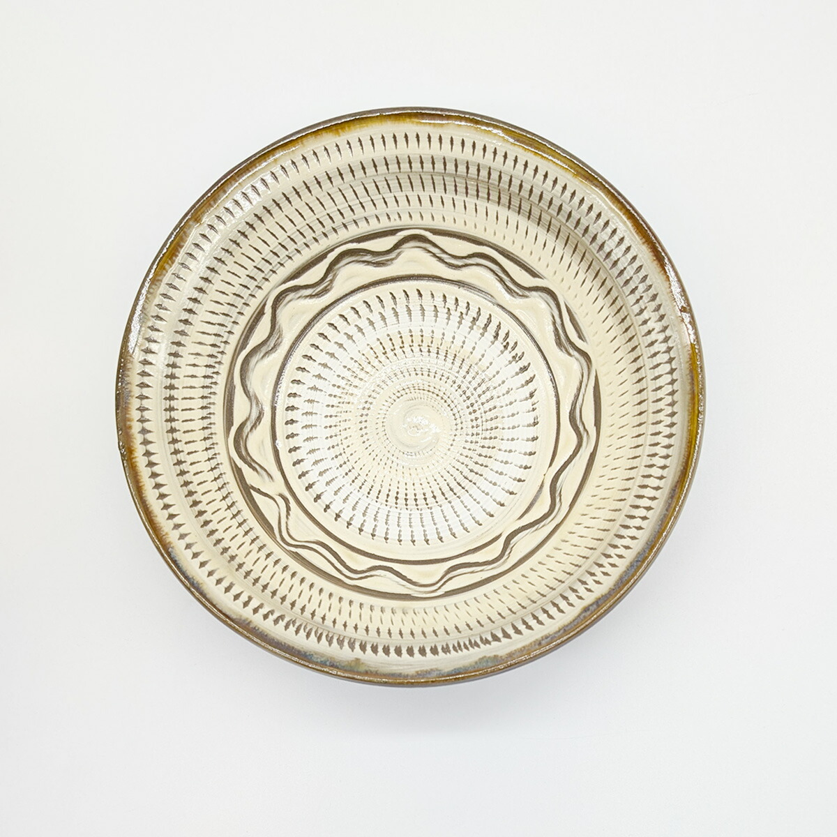 楽天市場】小鹿田焼 皿 7寸 中深皿 トビカンナ 刷毛目 柳瀬元寿（柳瀬