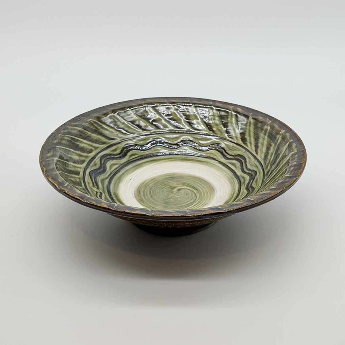 楽天市場】小鹿田焼 皿 7寸 中深皿 トビカンナ 刷毛目 柳瀬元寿（柳瀬