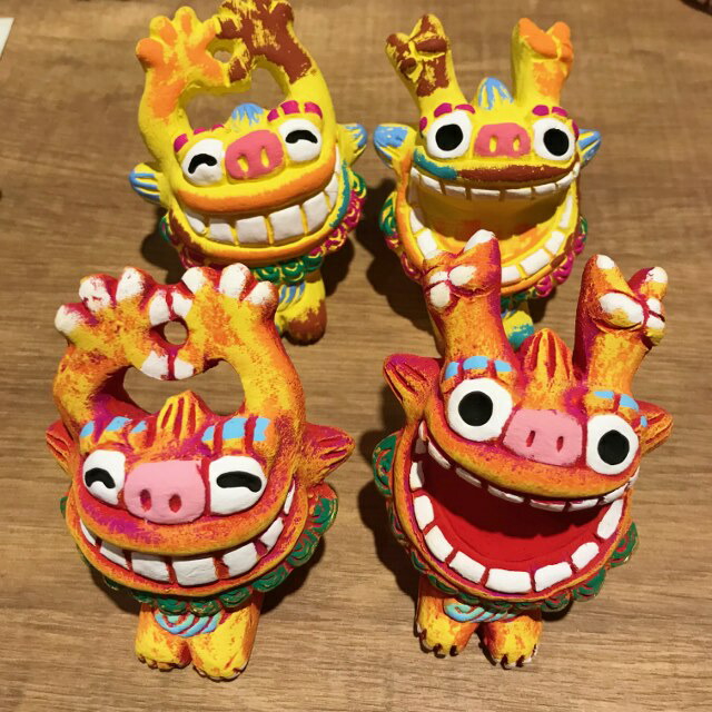 楽天市場】【シーサー・置物・玄関】米子焼☆ワッショイS(6色)☆沖縄