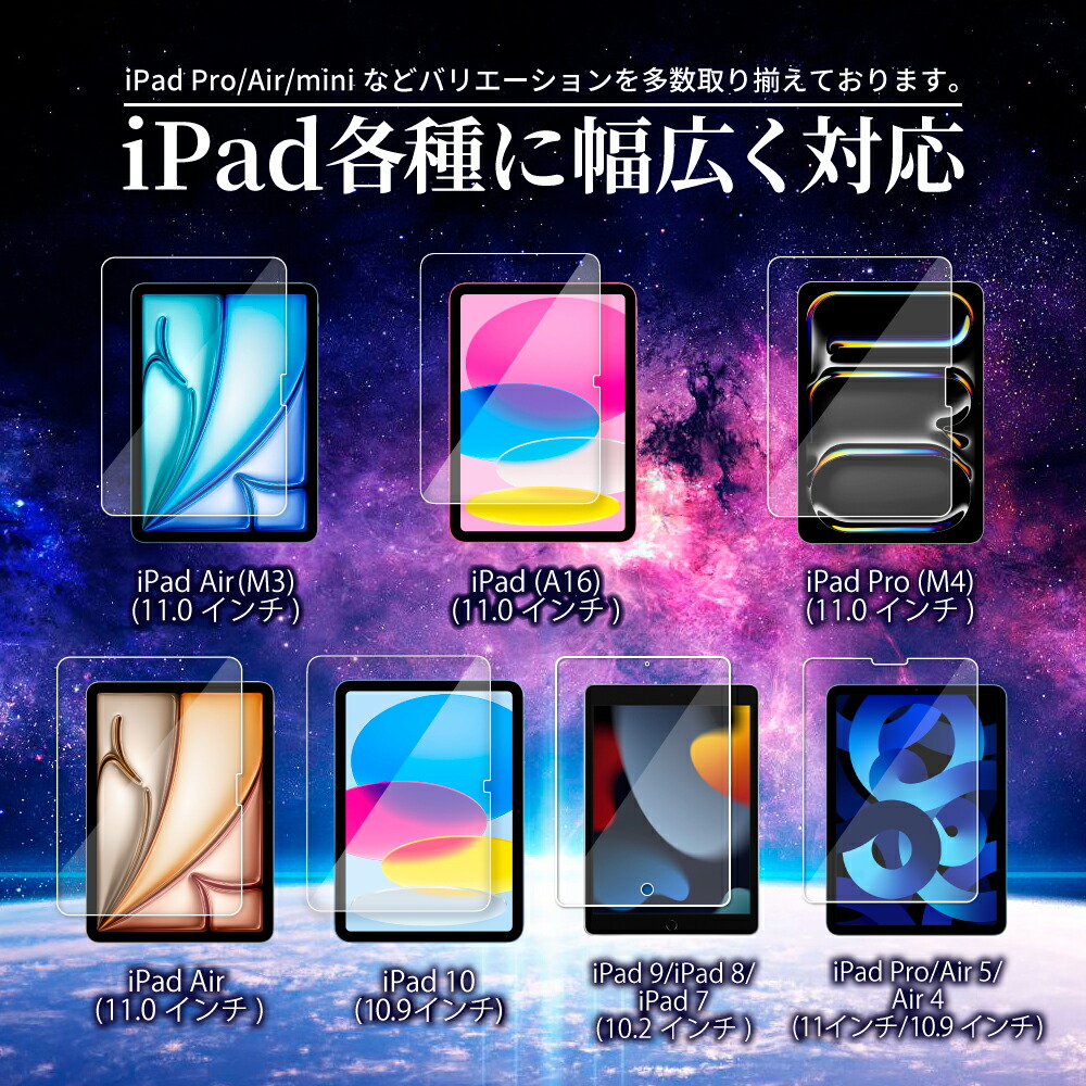 楽天市場】【10%OFFクーポン配布中】 iPad ガラスフィルム iPad Air(M3