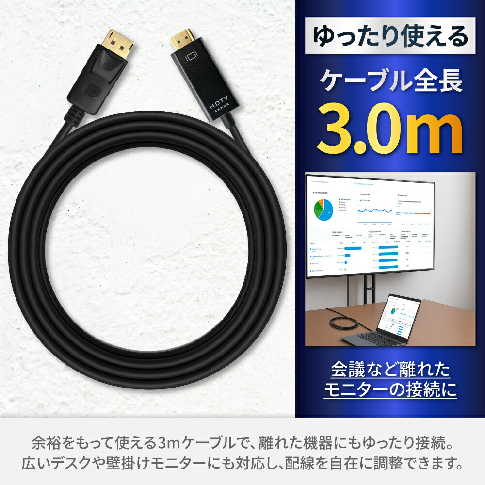 楽天市場】DisplayPort to HDMI 変換ケーブル HDMI変換 DP