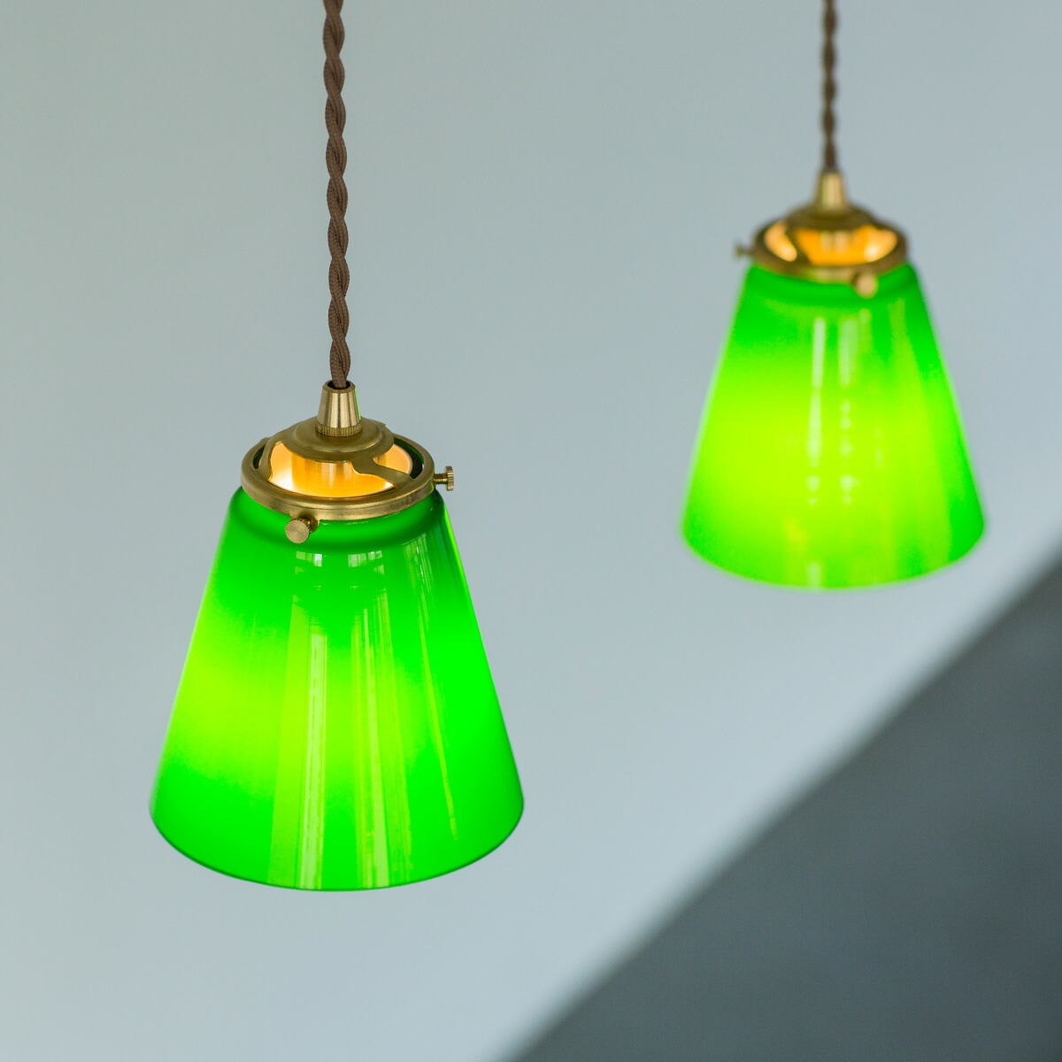 楽天市場】ペンダントライト グリーン ガラス 天井照明 照明器具 吊り