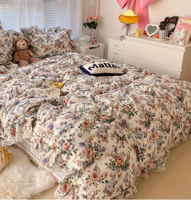 楽天市場】【送料無料】寝具カバーセット バラ柄 薔薇柄 姫系 レース