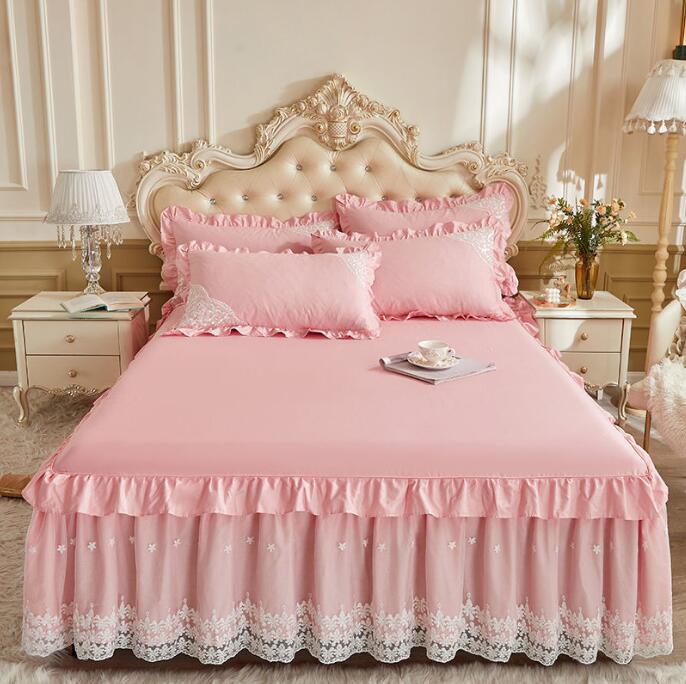 楽天市場】【送料無料】ベッドスカート 姫系 上品 綿100％ レース