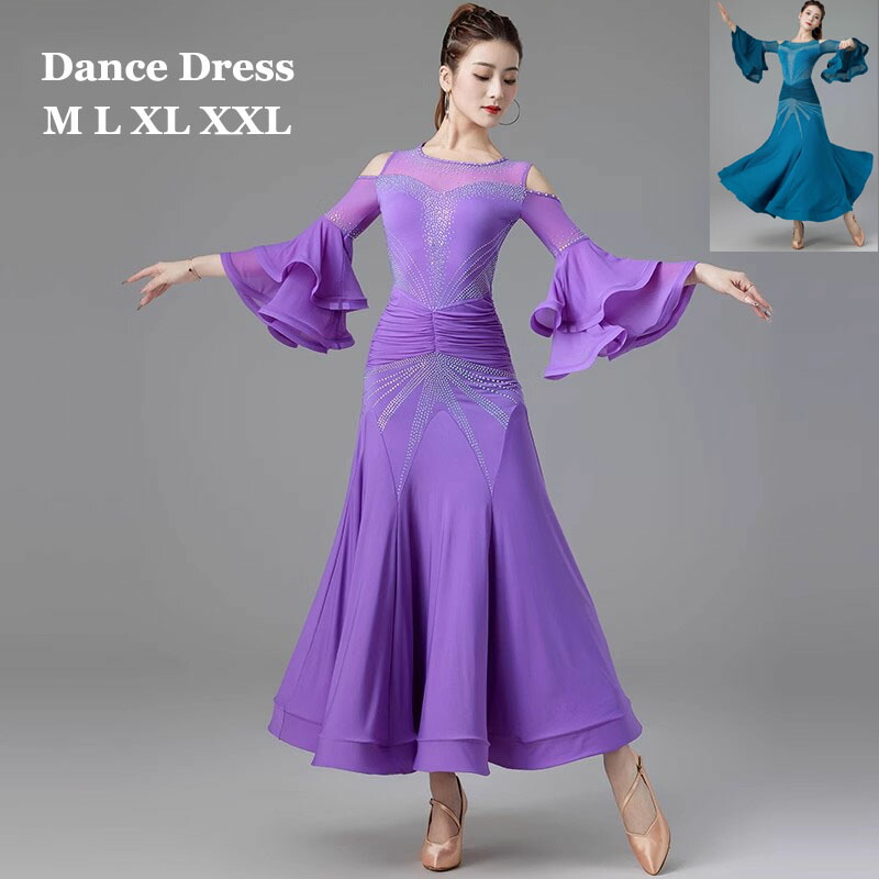 楽天市場】【送料無料】社交ダンスドレス スタンダードドレス キラキラ