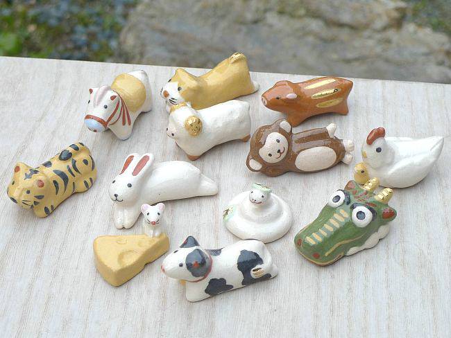 楽天市場】京焼 清水焼 十二支箸置き揃え 楽入 : 京焼清水焼専門店 松韻堂