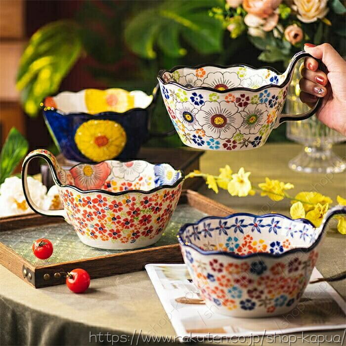 希少】Asprey アスプレイ 花柄 スープカップ＆ボウル 英国製 希少