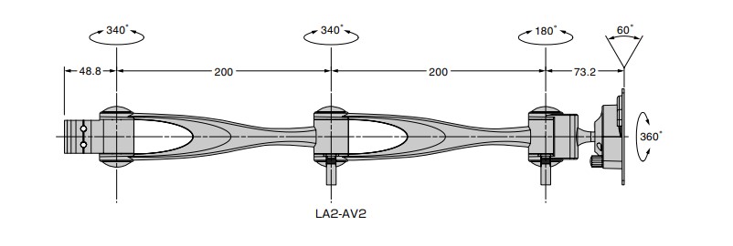 楽天市場】垂直モニターアーム LA2-AV型 色: シルバー スガツネ工業
