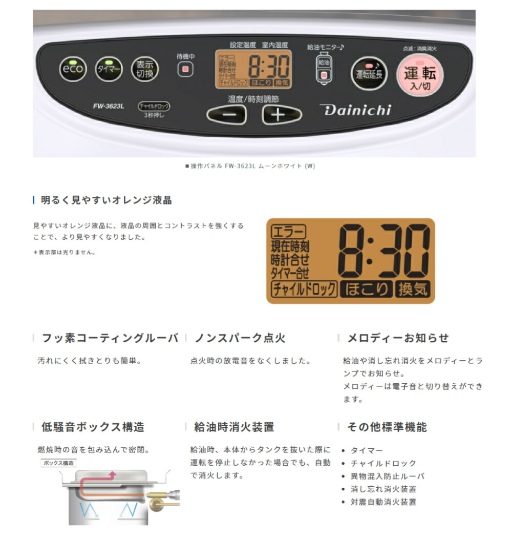 楽天市場】ダイニチ 石油ファンヒーター FW-5623L 石油ヒーター 15畳