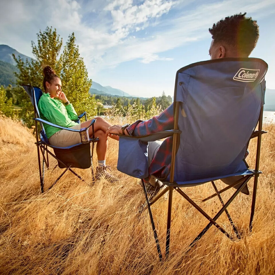 楽天市場】コールマン クアッドチェア ネイビー 耐荷重147kg Coleman