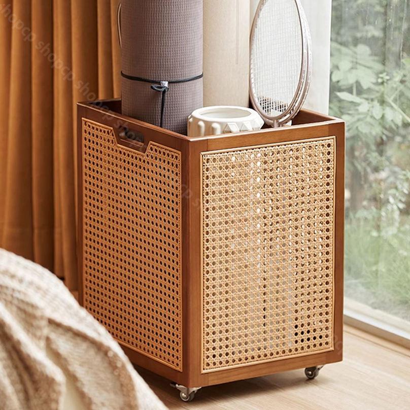 楽天市場】2000円OFFクーポン 籐編み ラタン ランドリー 脱衣カゴ 木製