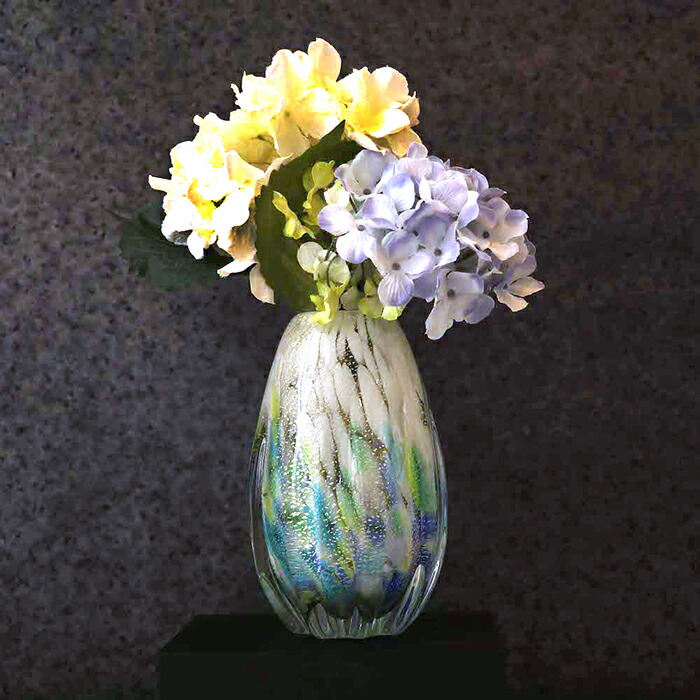 楽天市場】送料無料【 長丸花器（紫陽花） 】花瓶 インテリア ギフト