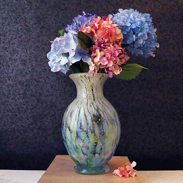 楽天市場】送料無料 【 壺花器（紫陽花）】花瓶 インテリア ギフト