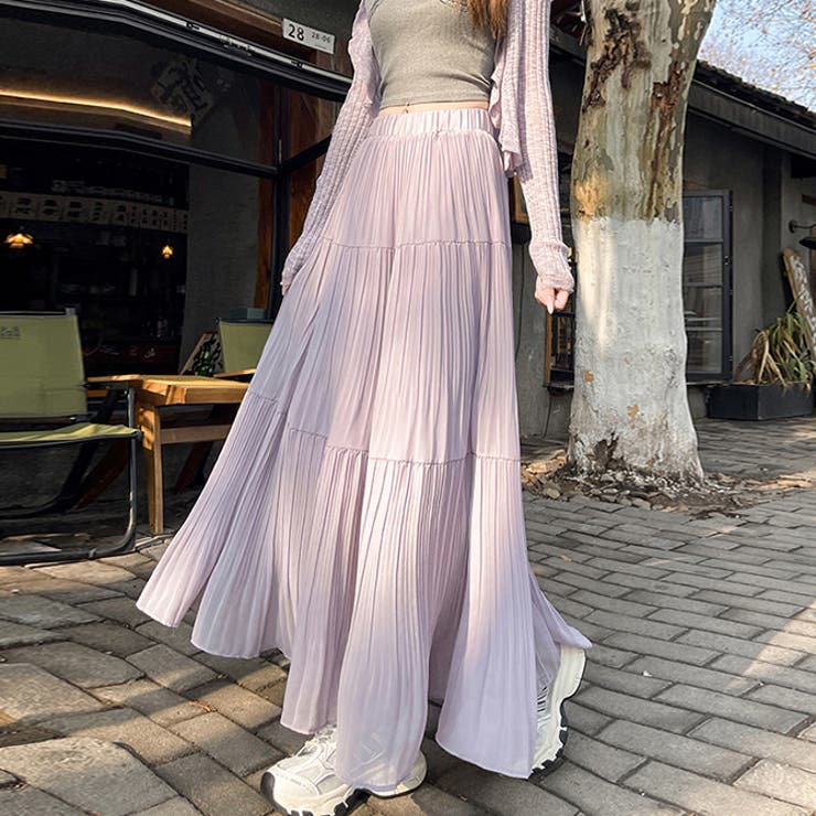 楽天市場】フリルスカート 3段（カラーパープル）（レディース