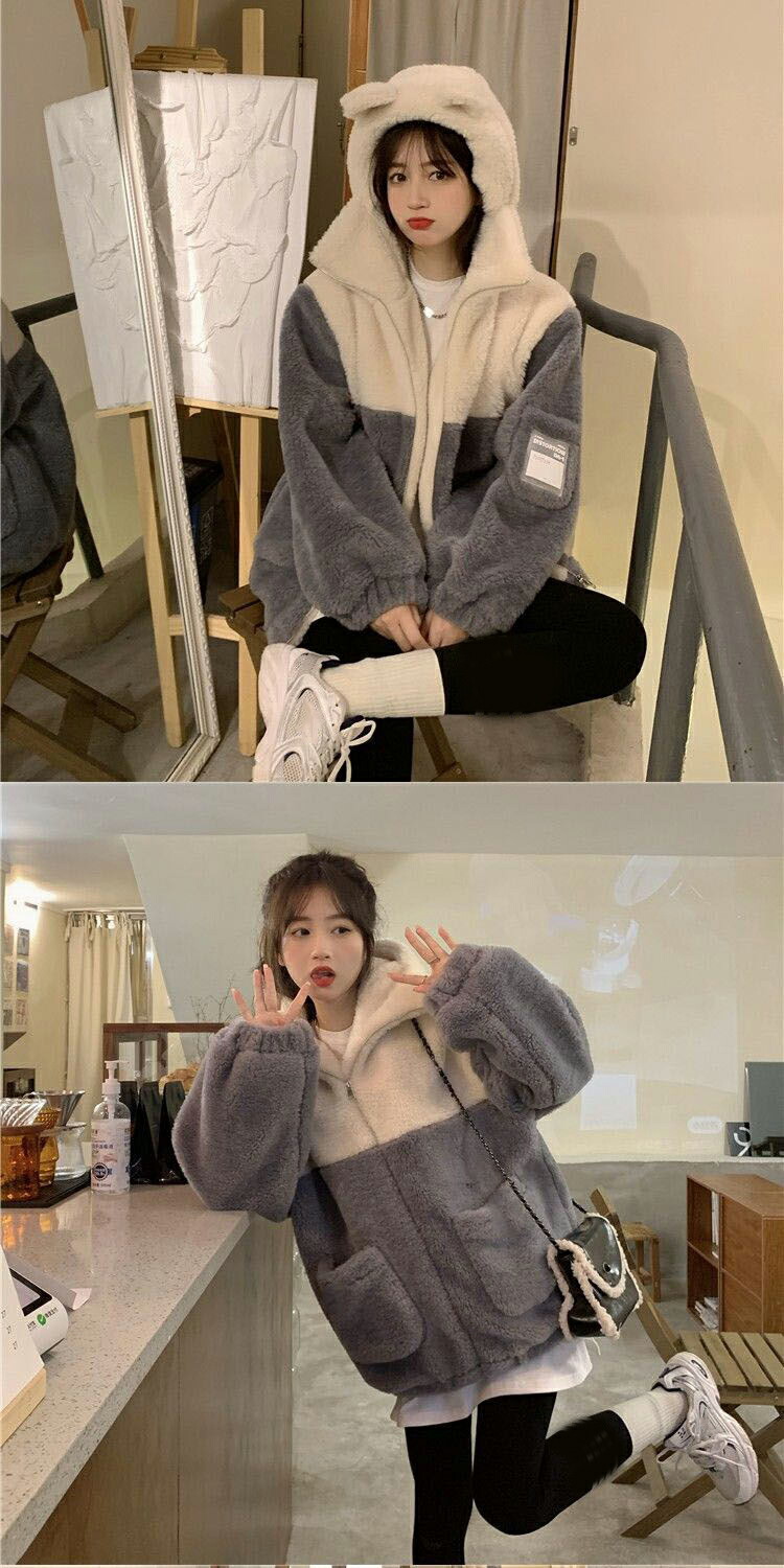 楽天市場】ボアブルゾン フード付き ボアジャケット ボアコート 防風