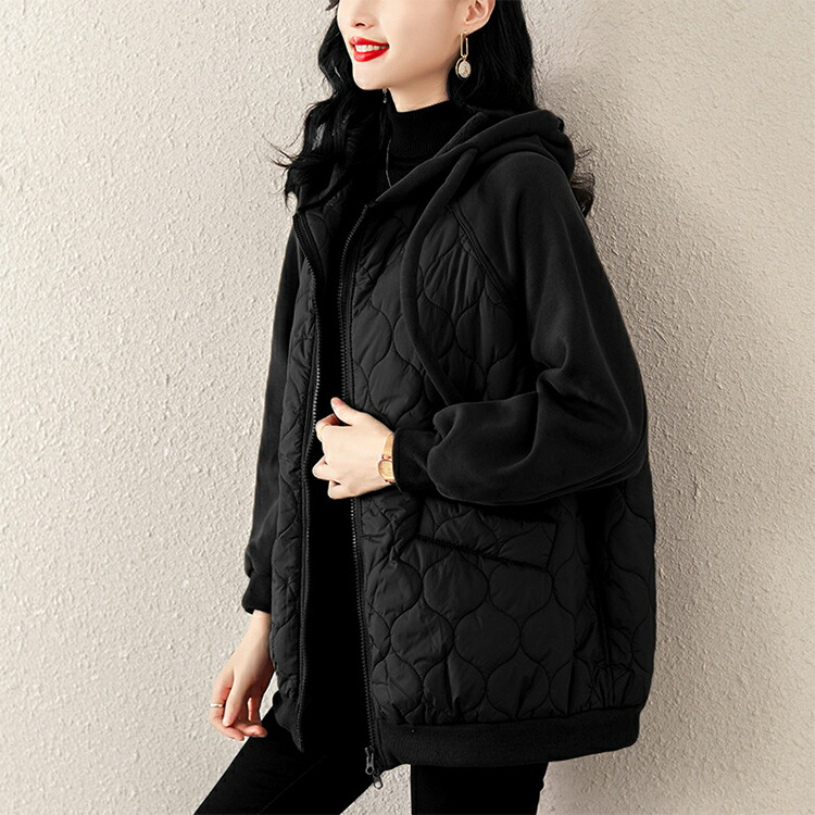 楽天市場】中綿 キルティングジャケット フード付き レディース 秋冬