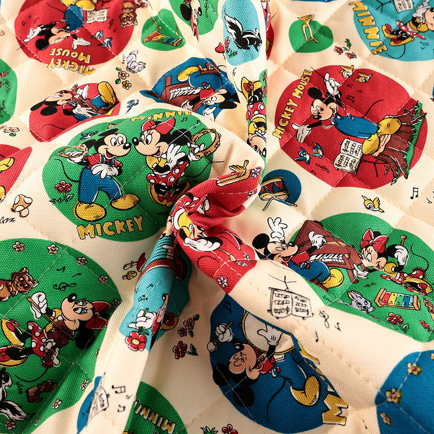 楽天市場】ディズニー ミッキー&ミニー レトロ柄 オックスキルト 50cm