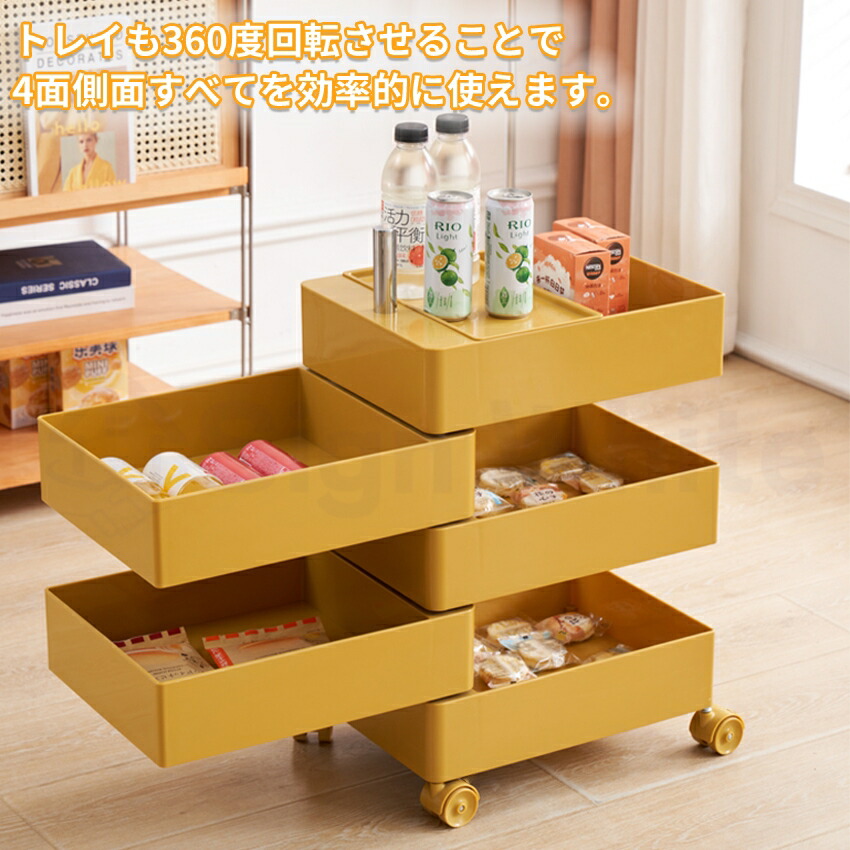 楽天市場】【楽天1位！3冠達成】 ワゴン キャスター付き 5段 カラー