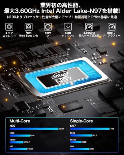 楽天市場】GMKtec ミニpc 第12世代 N97 mini pc N150より速いWindows