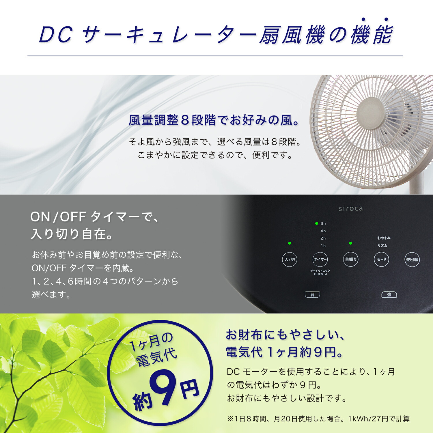 楽天市場】【シロカ公式】DC サーキュレーター扇風機 SF-C151 ホワイト