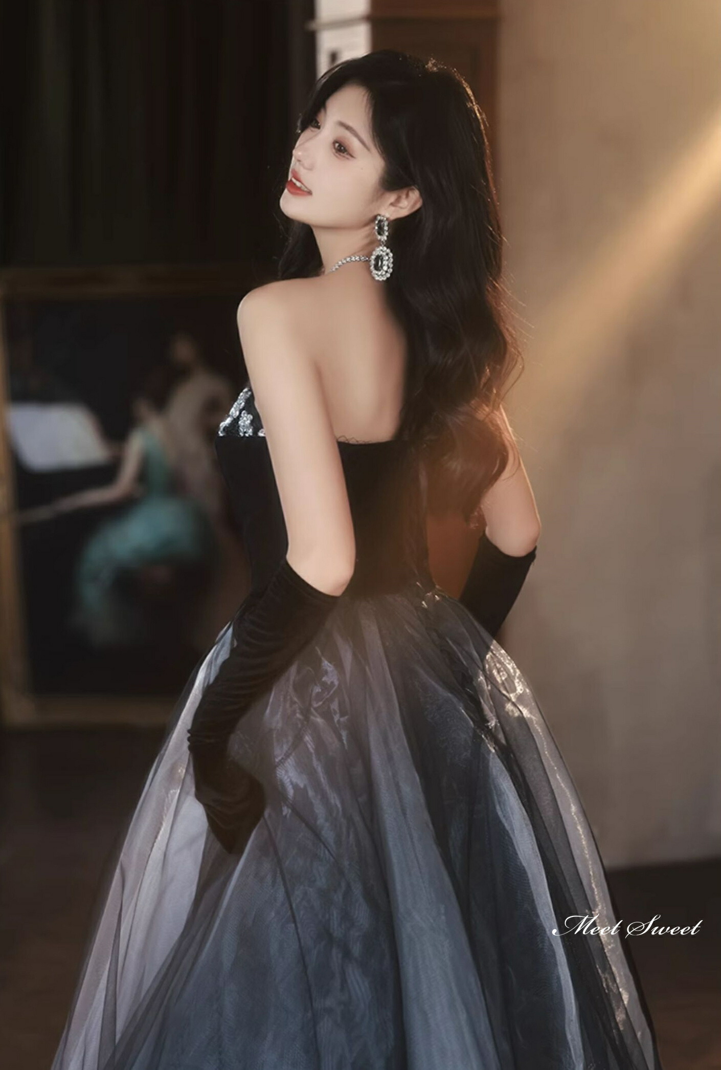 楽天市場】カラードレス ロングドレス Aラインドレス ビスチェ グレー