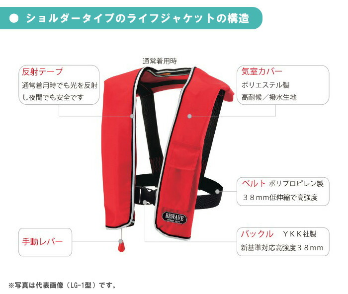 楽天市場】オーシャンライフ 手動膨張ショルダー式 肩掛けタイプ