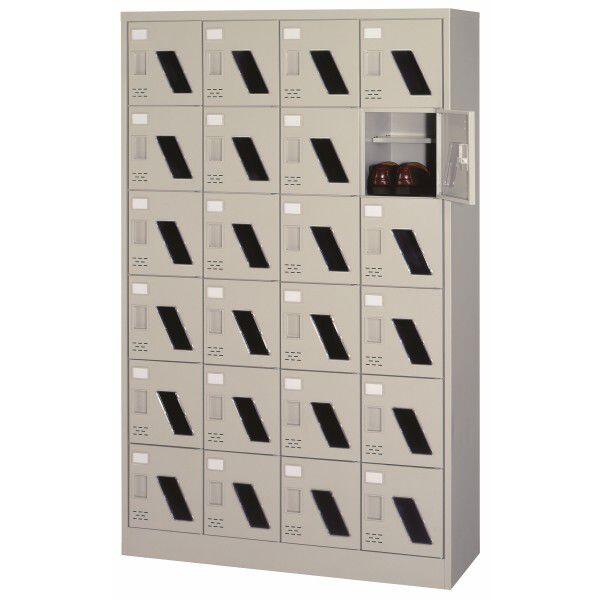 楽天市場】【送料無料】 シューズロッカー 24人用 4列6段 扉付 錠無し