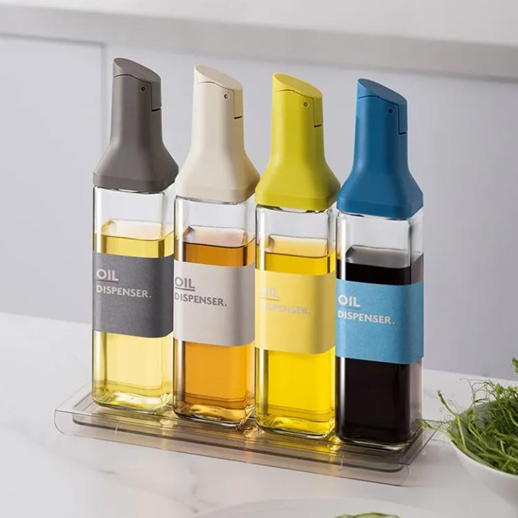 楽天市場】4本セット オイルボトル 醤油差し 液だれしない 500ml
