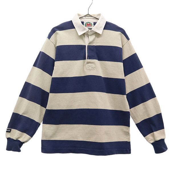 楽天市場】古着 Barbarian バーバリアン ボーダー 長袖 ラガーシャツ