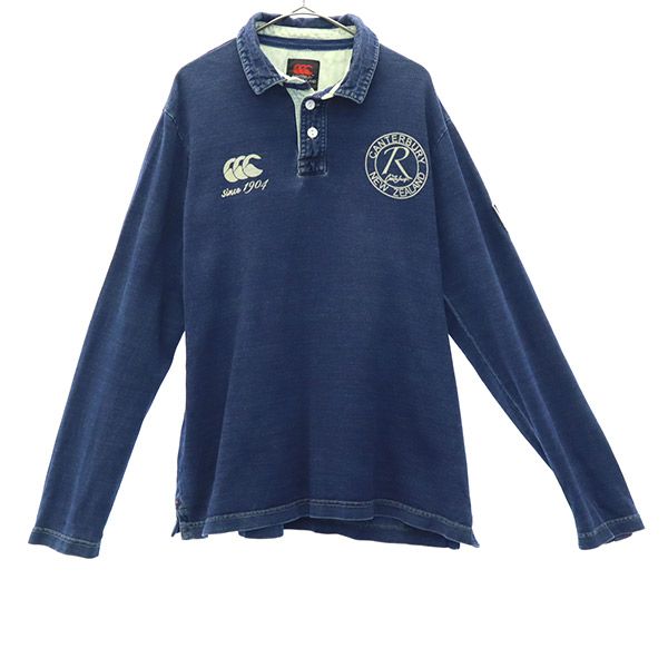 楽天市場】カンタベリー ロゴワッペン 長袖 ラガーシャツ M ネイビー