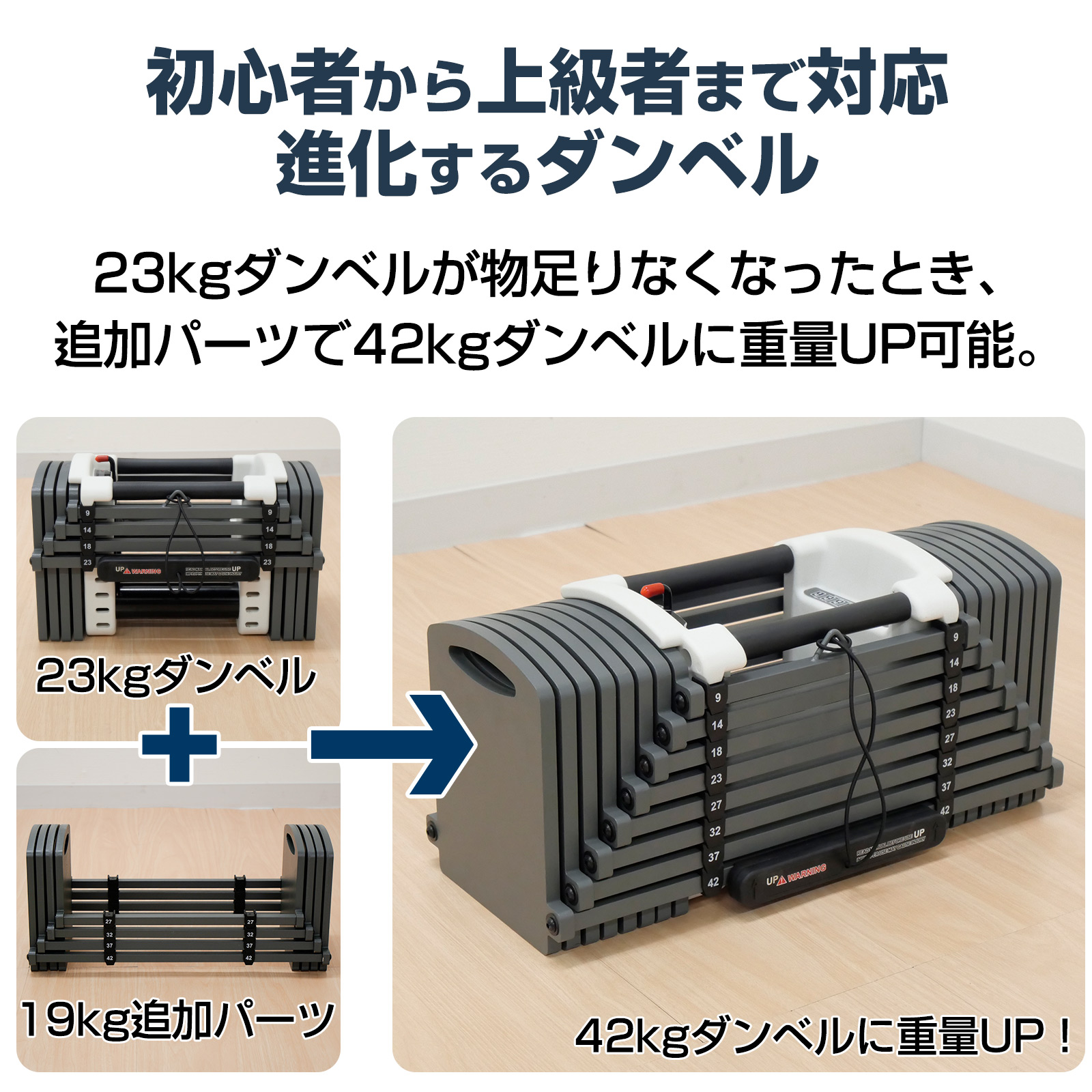 楽天市場】【スーパーSALE 特別価格】可変式ダンベル ブロックダンベル