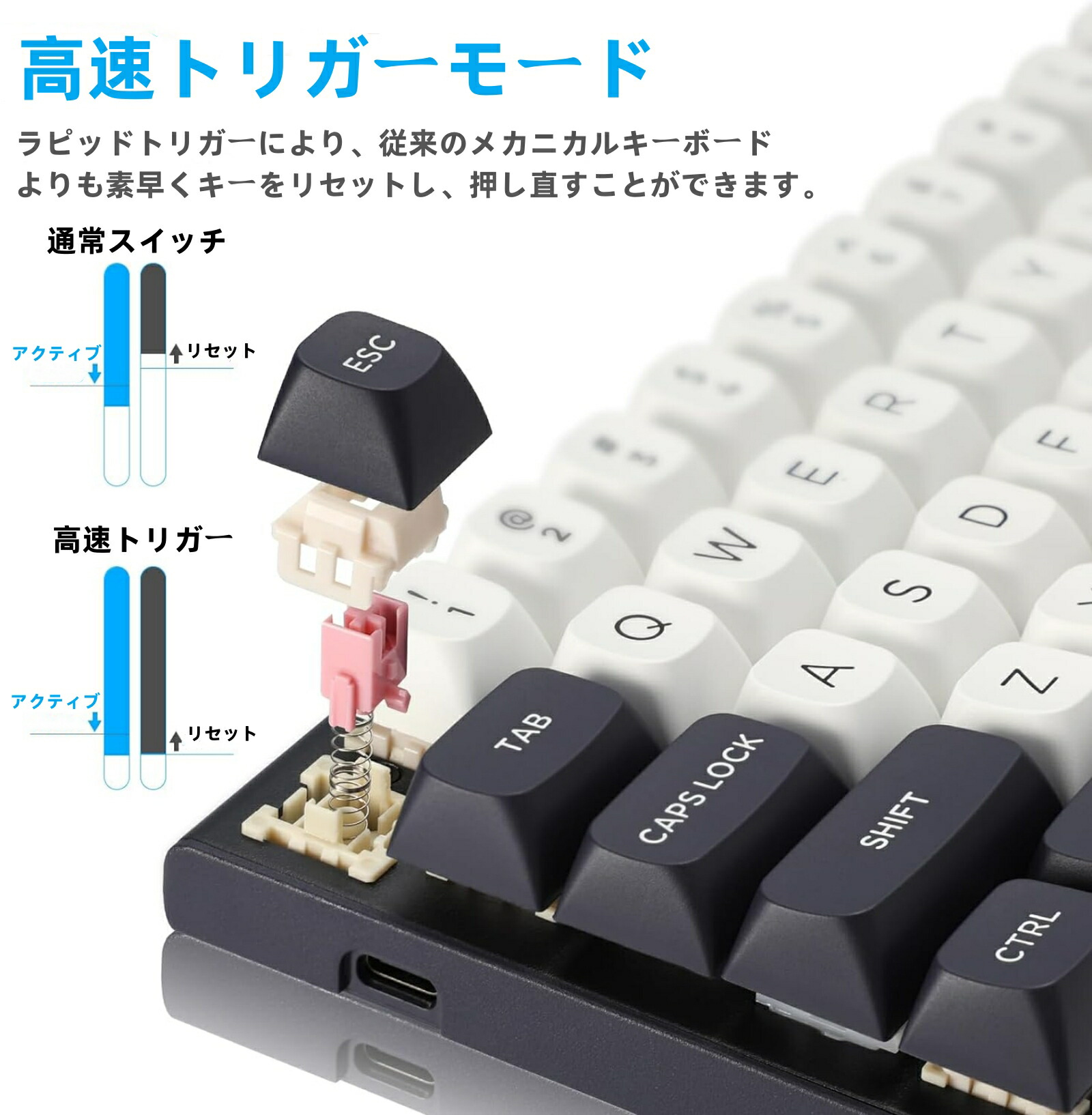 楽天市場】ラピッドトリガー メカニカルキーボード 磁気軸スイッチ 68