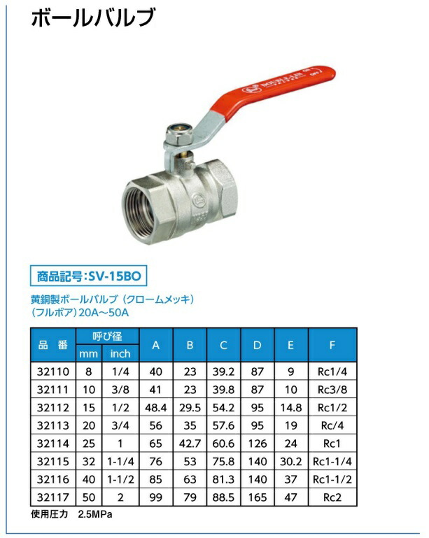 楽天市場】報商製作所 BR ボールバルブ 15A ネジ込み式 フルボア/大