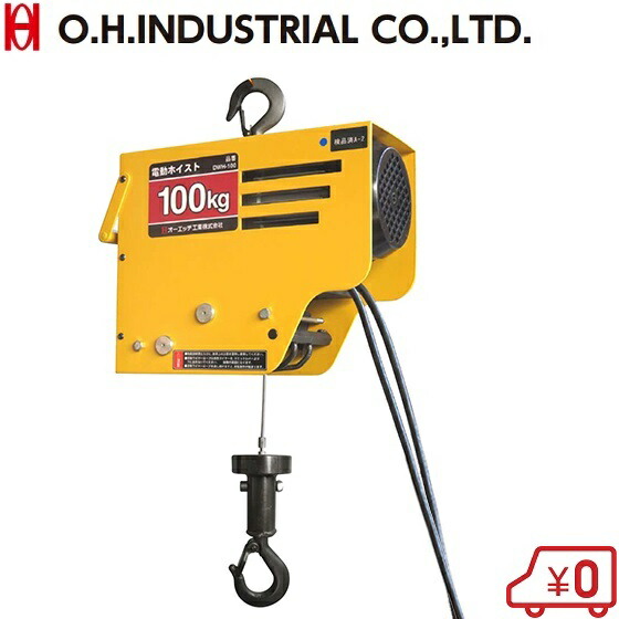 楽天市場】OH 電動ホイスト トロリー 100V 100kg 電動チェーンホイスト