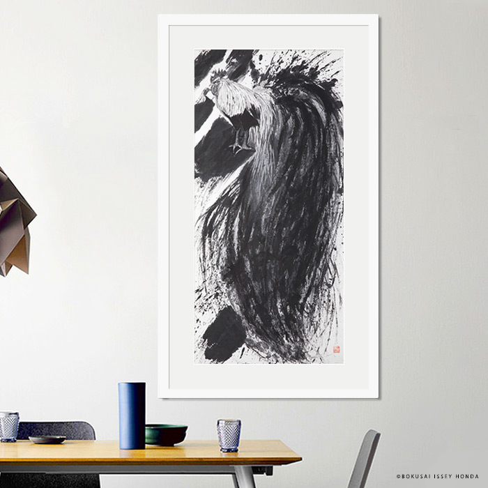 楽天市場】【3/5 限定クーポン配布中】 本田一誠 鶏水墨画【伸】尾長鶏