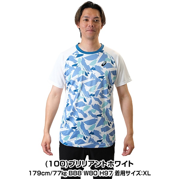 楽天市場】アシックス テニス ゲームシャツ ドライグラフィック半袖