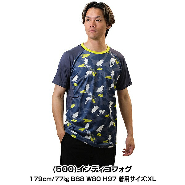 楽天市場】アシックス テニス ゲームシャツ ドライグラフィック半袖