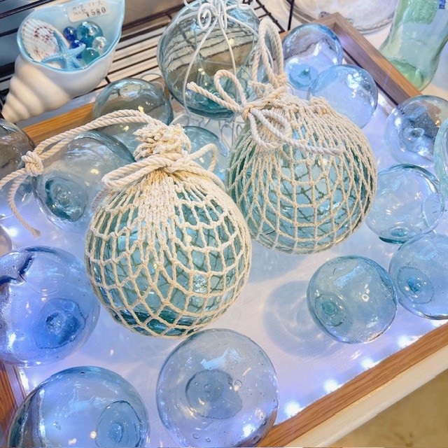 楽天市場】網入りビン玉、浮き球、浮き玉 レトロ ガラス玉 約10cm2個