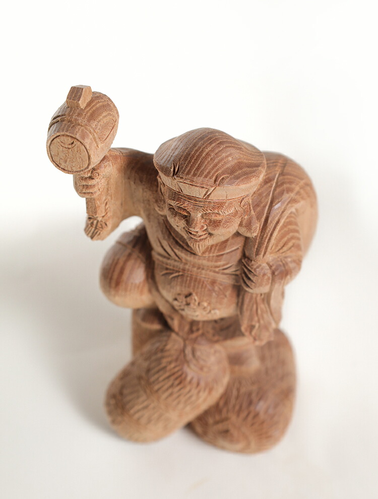 楽天市場】大黒様 木彫り 置物 一刀彫 / 素材：けやき : 津山銘木有馬店