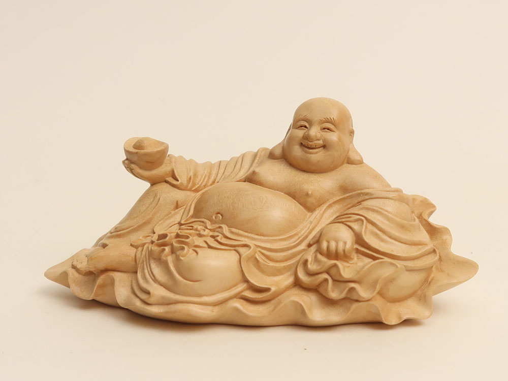 楽天市場】【子宝】【金運招福】布袋様 木彫り 福の神 縁起物一刀彫
