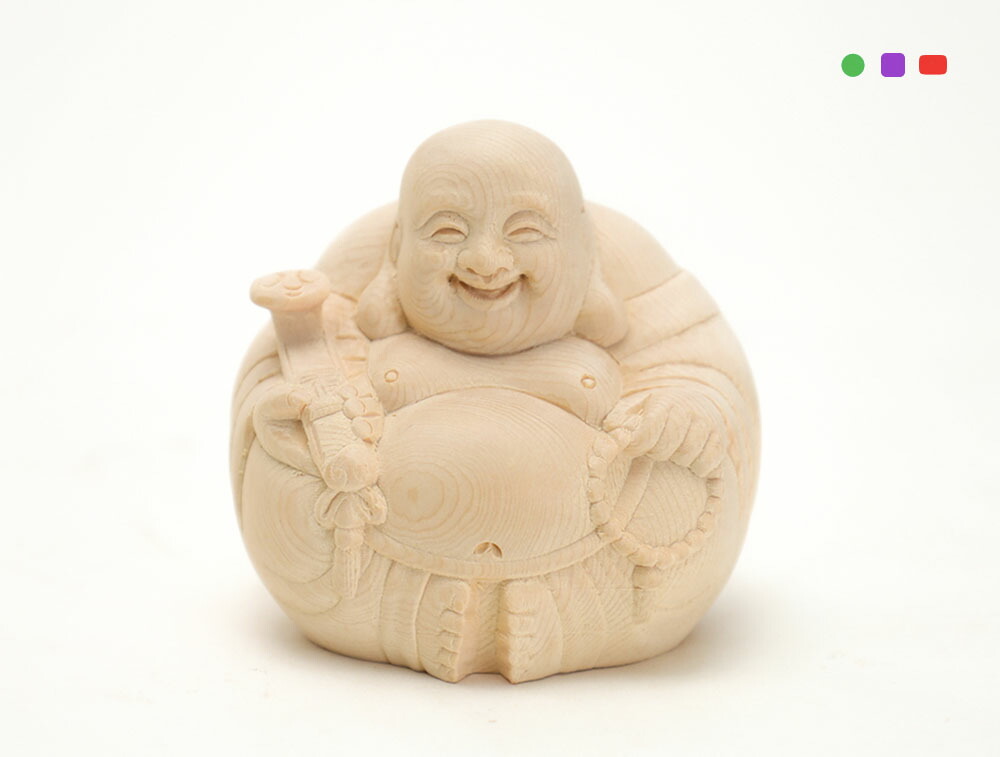 楽天市場】黄【高7cm】布袋様 木彫り 置物 一刀彫 / 素材：ひのき