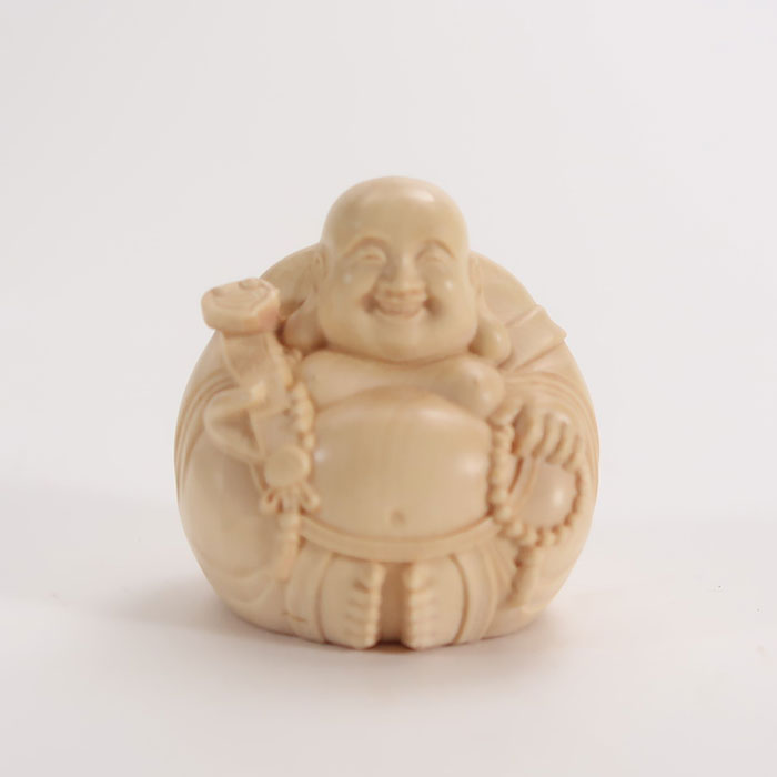 楽天市場】布袋様（ミニ） 木彫り 置物 一刀彫 / 素材：水柘植 : 津山