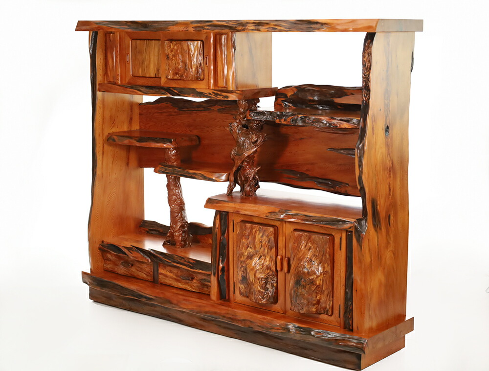 楽天市場】屋久杉 飾り棚 仕様：無垢 / 素材：屋久杉（一枚板 年輪