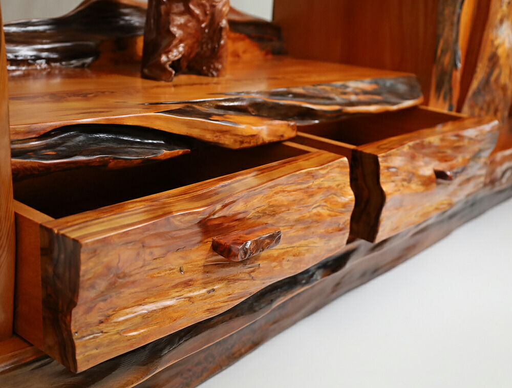 楽天市場】屋久杉 飾り棚 仕様：無垢 / 素材：屋久杉（一枚板 年輪