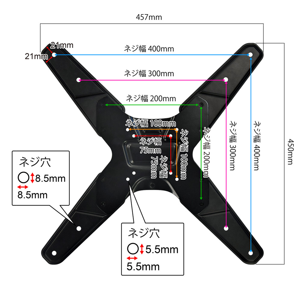 楽天市場】【エントリーでポイント10倍】テレビ 壁掛け 金具 壁掛け
