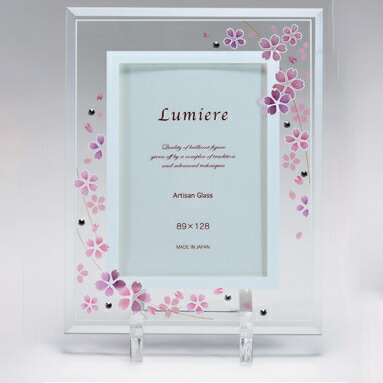 楽天市場】アルチザングラス写真立 縦置 さくら モダン ガラス製 桜