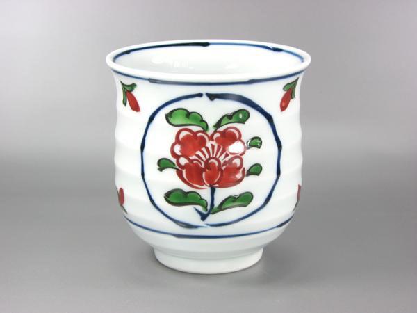 有田 源右衛門 古伊万里 舘林源右衛門作 染錦古代花鳥文 角菓子鉢